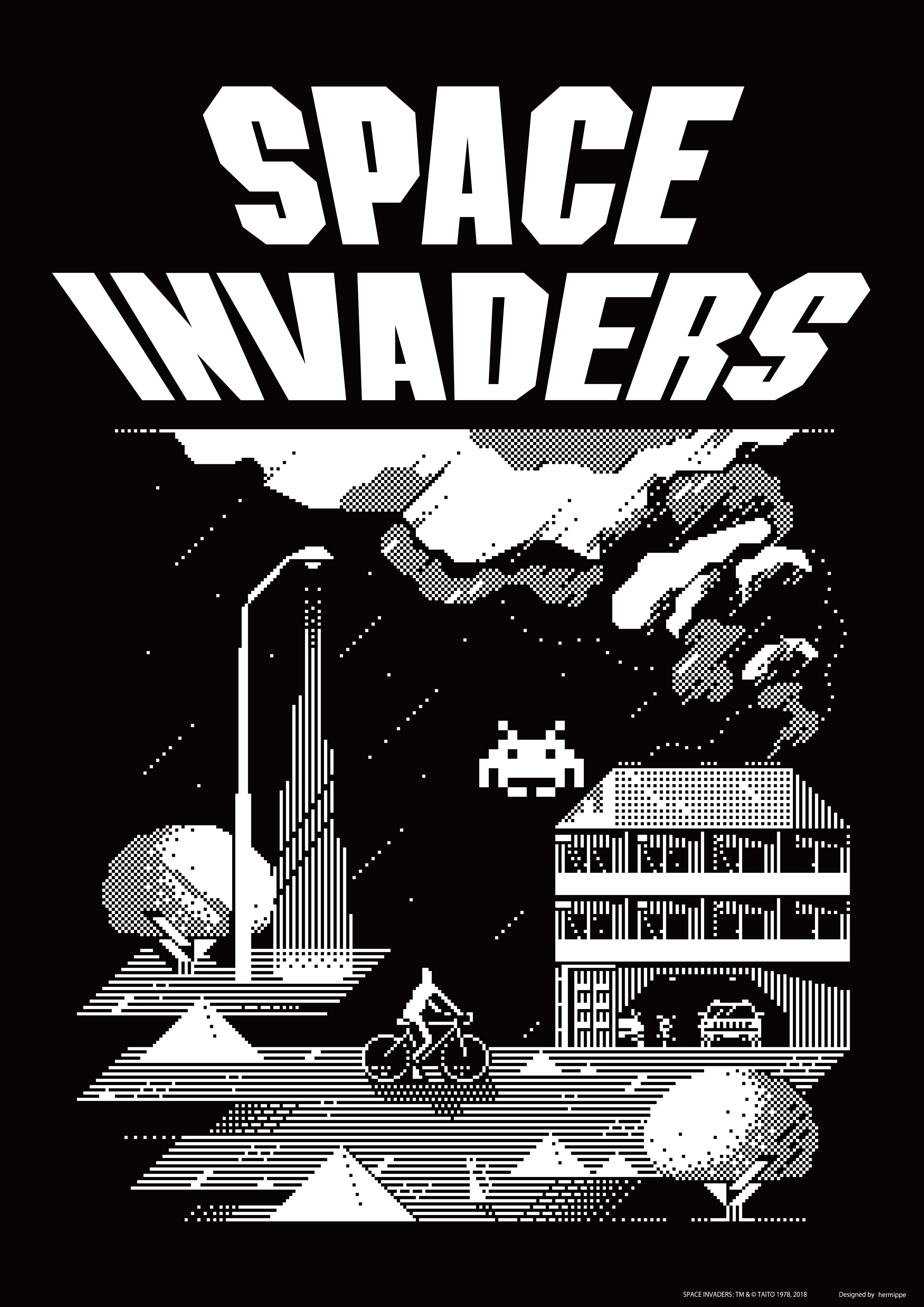 シブヤピクセルアート「SPACE INVADERS」コラボポスター／TAITO